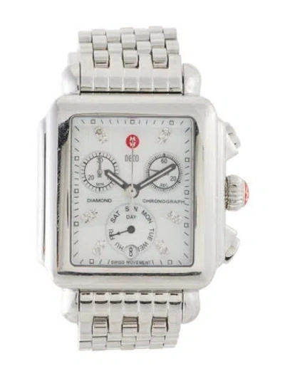 Pre-owned Michele Deco Watch, 33mm In Multi