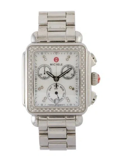 Pre-owned Michele Deco Watch, 33mm In Multi