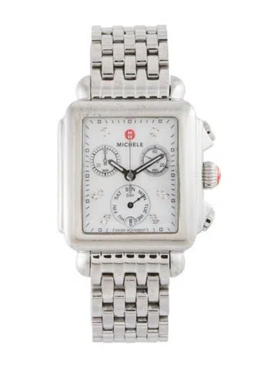 Pre-owned Michele Deco Watch, 33mm In Multi