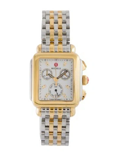 Pre-owned Michele Deco Watch, 33mm In Multi
