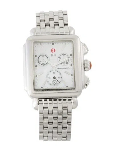 Pre-owned Michele Deco Watch, 33mm In Multi