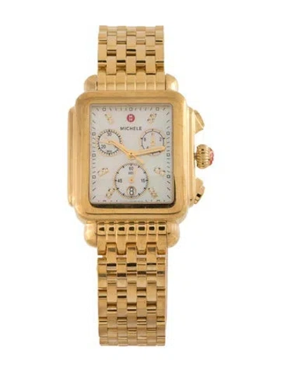 Pre-owned Michele Deco Watch, 33mm In Multi