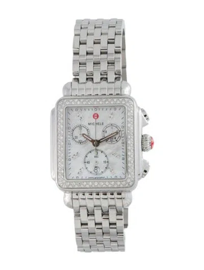 Pre-owned Michele Deco Watch, 33mm In Multi