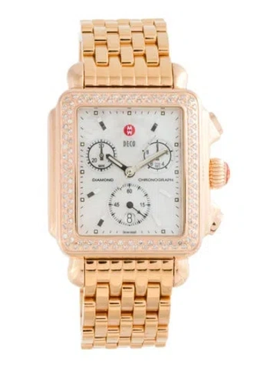 Pre-owned Michele Deco Watch, 33mm In Multi