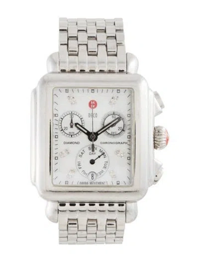 Pre-owned Michele Deco Watch, 33mm In Multi