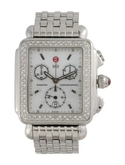 Pre-owned Michele Deco Watch, 33mm In Multicolor