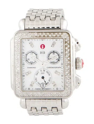 Pre-owned Michele Deco Watch, 33mm In Multicolor