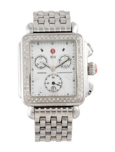 Pre-owned Michele Deco Watch, 33mm In Multicolor