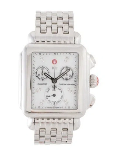 Pre-owned Michele Deco Watch, 33mm In Multicolor