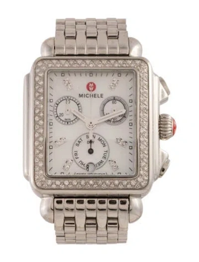Pre-owned Michele Deco Watch, 33mm In Multicolor