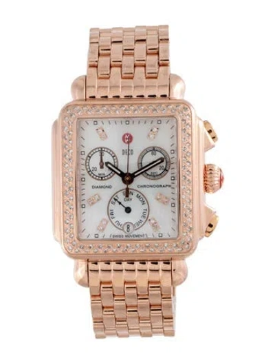 Pre-owned Michele Deco Watch, 33mm In Multicolor