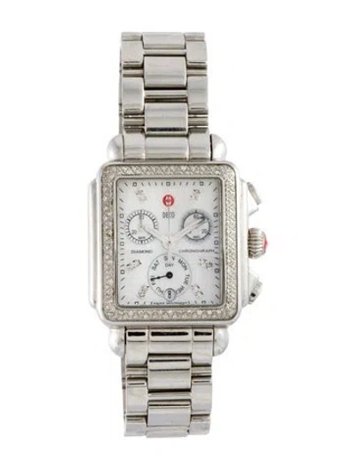 Pre-owned Michele Deco Watch, 33mm In Multicolor