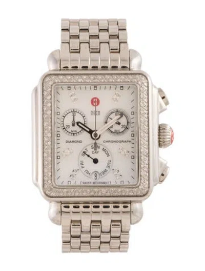 Pre-owned Michele Deco Watch, 33mm In Multicolor