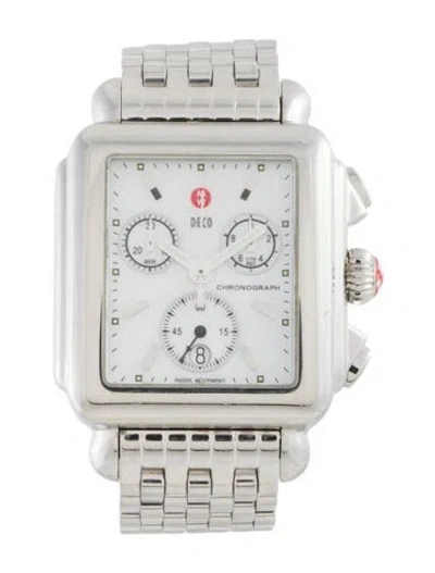 Pre-owned Michele Deco Watch, 33mm In Multicolor
