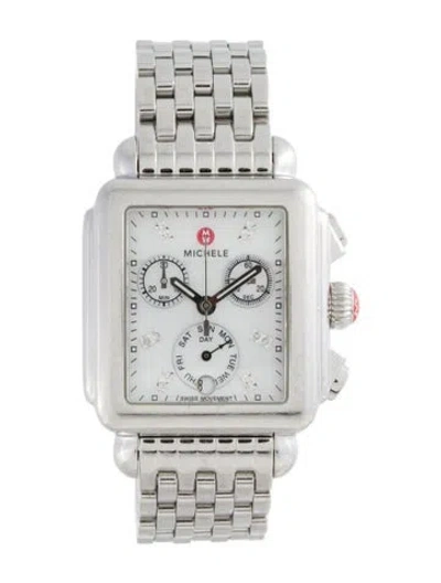 Pre-owned Michele Deco Watch, 33mm In Multicolor