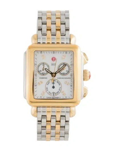 Pre-owned Michele Deco Watch, 33mm In Multicolor