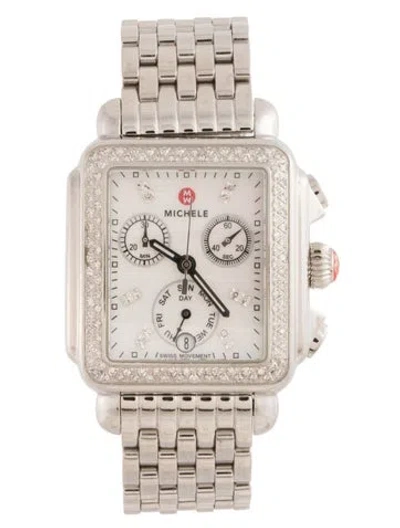 Pre-owned Michele Deco Watch, 33mm In Multicolor