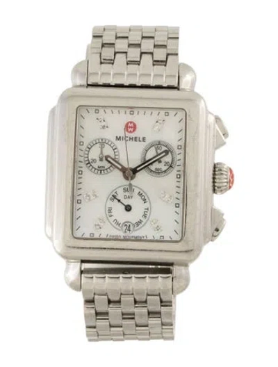 Pre-owned Michele Deco Watch, 33mm In Multicolor