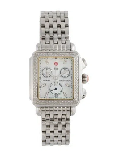 Pre-owned Michele Deco Watch, 33mm In Multicolor