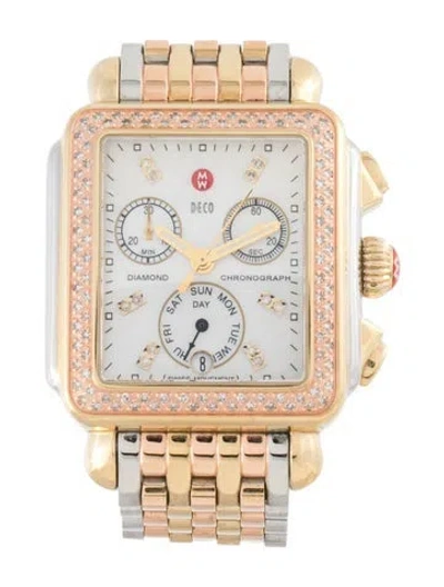 Pre-owned Michele Deco Watch, 33mm In Multicolor