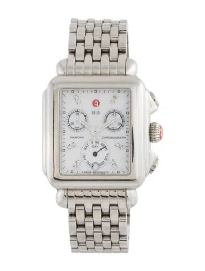 Pre-owned Michele Deco Watch, 33mm In Multicolor