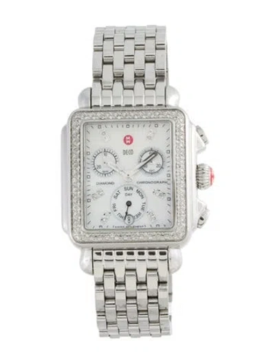 Pre-owned Michele Deco Watch, 33mm In Multicolor