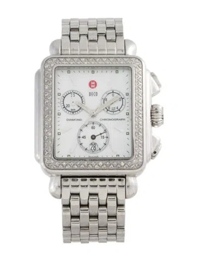 Pre-owned Michele Deco Watch, 33mm In Multicolor