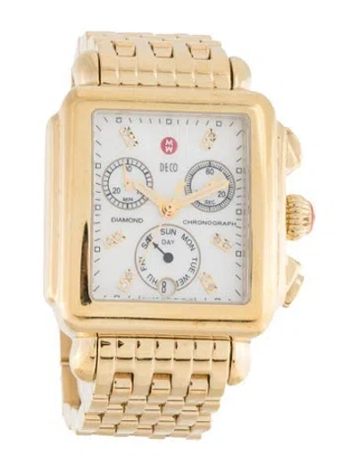 Pre-owned Michele Deco Watch, 33mm In Multicolor