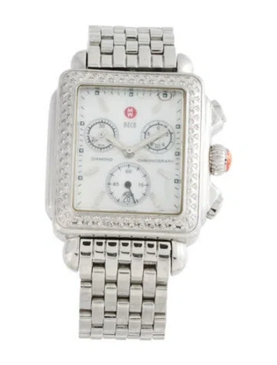 Pre-owned Michele Deco Watch, 33mm In Multicolor