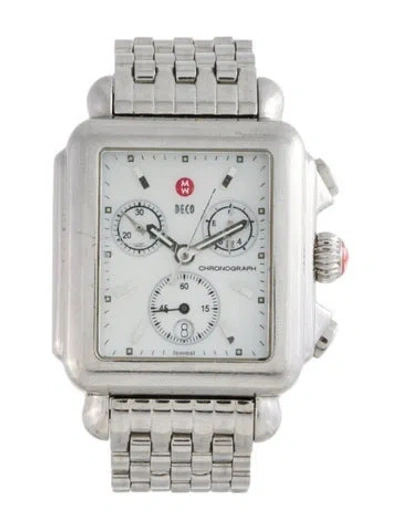 Pre-owned Michele Deco Watch, 33mm In Multicolor