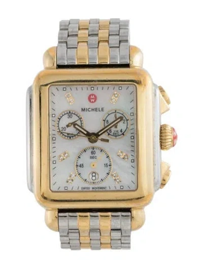 Pre-owned Michele Deco Watch, 33mm In Multicolor