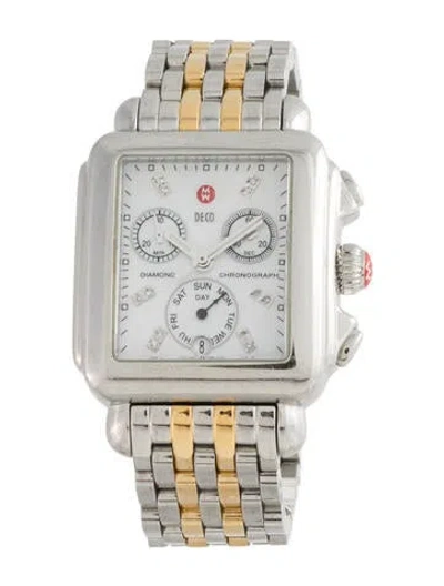 Pre-owned Michele Deco Watch, 33mm In Multicolor