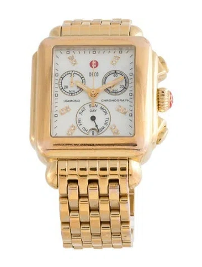 Pre-owned Michele Deco Watch, 33mm In Multicolor