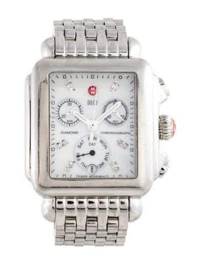 Pre-owned Michele Deco Watch, 33mm In Multicolor