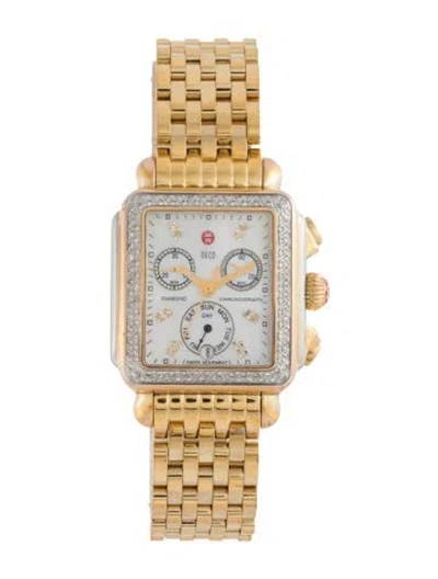 Pre-owned Michele Deco Watch, 33mm In Multicolor