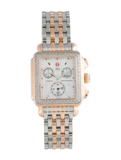 Pre-owned Michele Deco Watch, 33mm In Multicolor