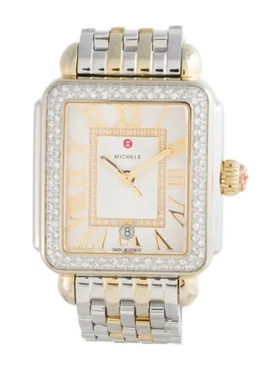 Pre-owned Michele Deco Watch, 33mm In Multicolor