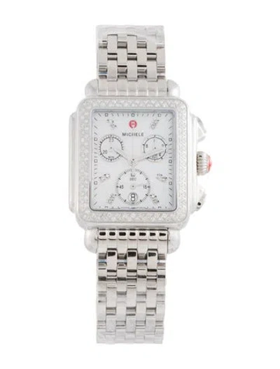 Pre-owned Michele Deco Watch, 33mm In Multicolor