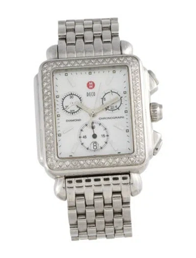 Pre-owned Michele Deco Watch, 33mm In Multicolor