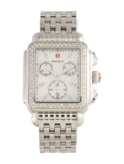 Pre-owned Michele Deco Watch, 33mm In Multicolor