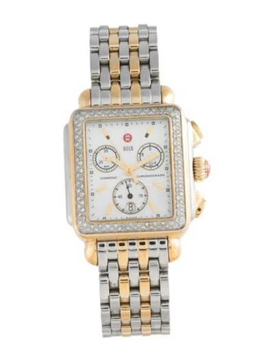 Pre-owned Michele Deco Watch, 33mm In Multicolor