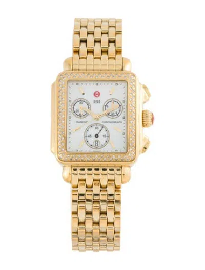 Pre-owned Michele Deco Watch, 33mm In Multicolor