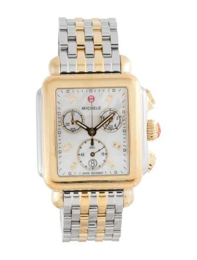 Pre-owned Michele Deco Watch, 33mm In Multicolor