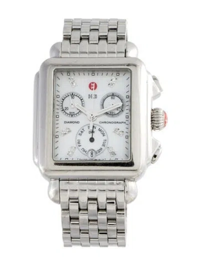 Pre-owned Michele Deco Watch, 35mm In Multi