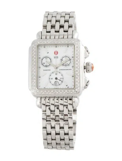 Pre-owned Michele Deco Watch, 35mm In Multicolor