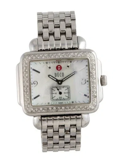 Pre-owned Michele Deco Watch, 35mm In Multicolor