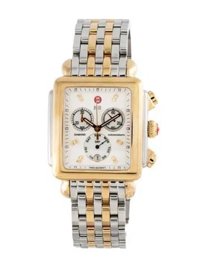 Pre-owned Michele Deco Xl Watch, 37mm In Multicolor