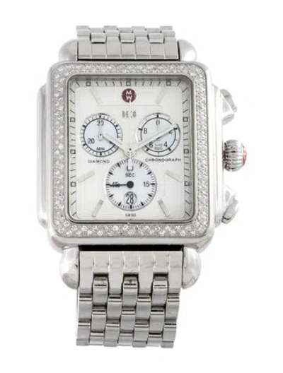 Pre-owned Michele Deco Xl Watch, 39mm In Multi