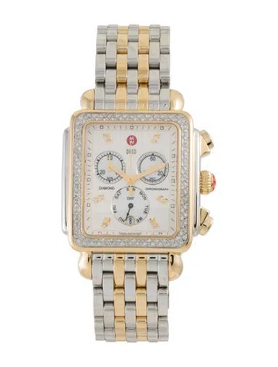 Pre-owned Michele Deco Xl Watch, 39mm In Multicolor