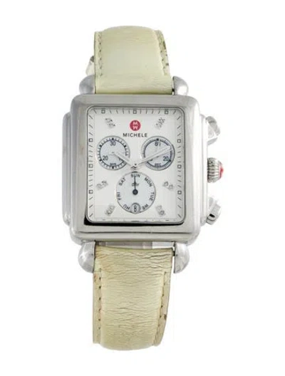 Pre-owned Michele Deco Xl Watch In Multi